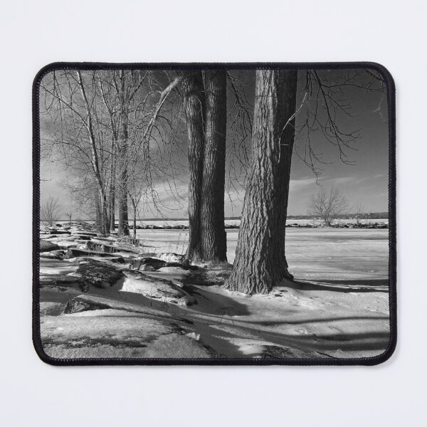 Item preview, Snow covered rocks on a Canadian riverbank designed and sold by cuisinecat2.