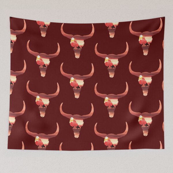 Item preview, Cow Skull, desert and cowboys, boho, bull skull designed and sold by Collagedream.