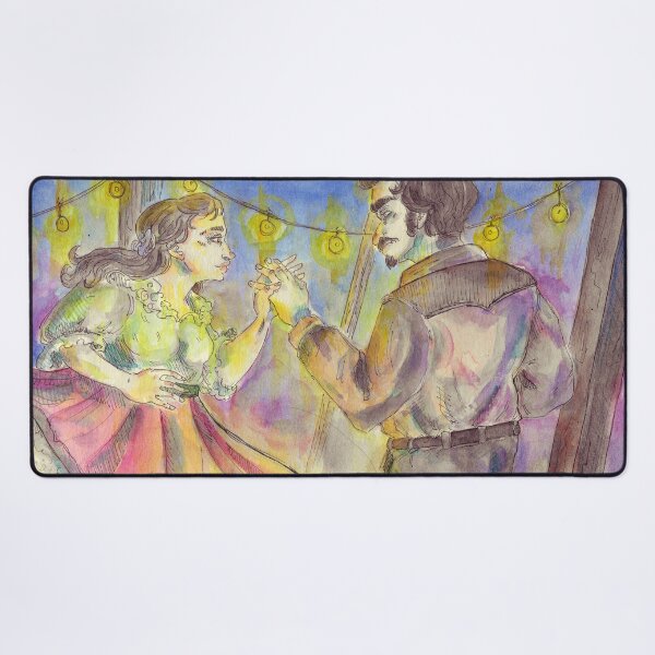 Watercolor illustration "Zu zweit im Lichtertanz" Desk Mat