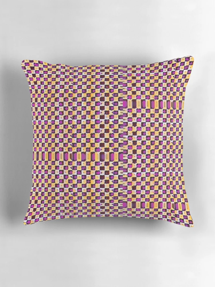 Thumbnail 3 of 4, Pillow, Checkerboard Raspberry designed and sold by Kawaii85.