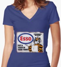 Esso - Put a Tiger in Your Tank! Women's Fitted V-Neck T-Shirt