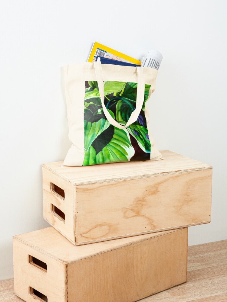 Thumbnail 4 of 5, Tote Bag, "Has Visto La Hosta" - green hosta leaves designed and sold by jknowles.