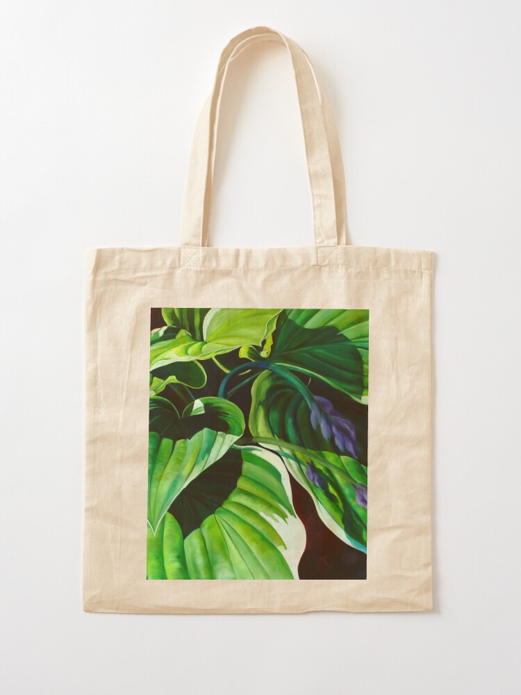 Thumbnail 2 of 5, Tote Bag, "Has Visto La Hosta" - green hosta leaves designed and sold by jknowles.