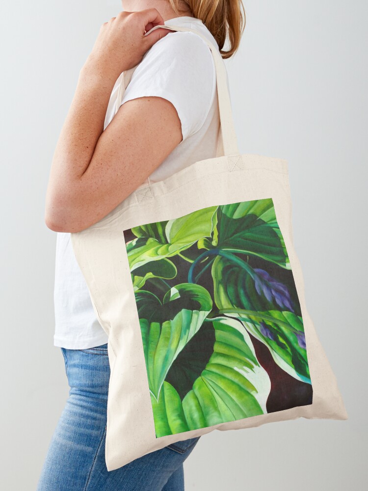 Thumbnail 1 of 5, Tote Bag, "Has Visto La Hosta" - green hosta leaves designed and sold by jknowles.