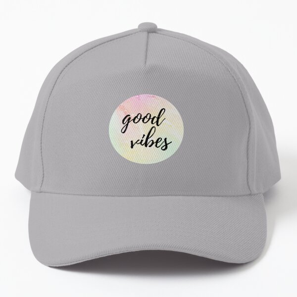 Good Vibes Watercolor Circle Red Yellow Green Baseball Cap