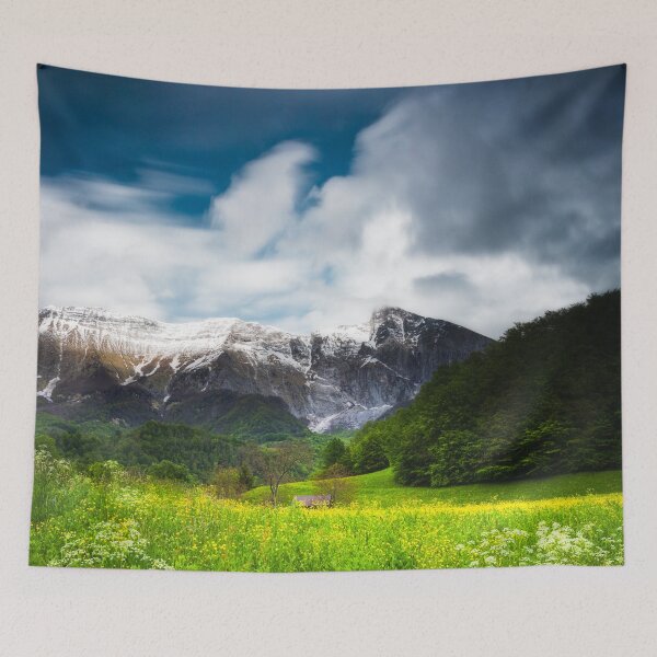 Item preview, Spring flower field under mountain Krn designed and sold by Patrik Lovrin.