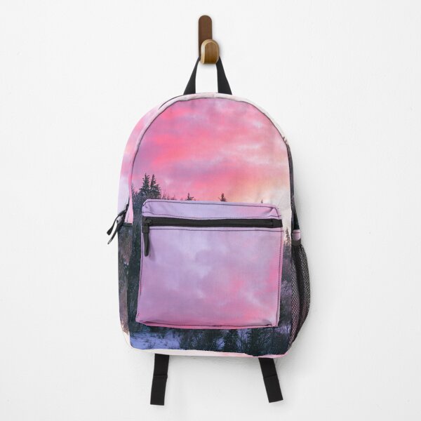 Item preview, Magical bright pink sunset above snowy forest designed and sold by Patrik Lovrin.