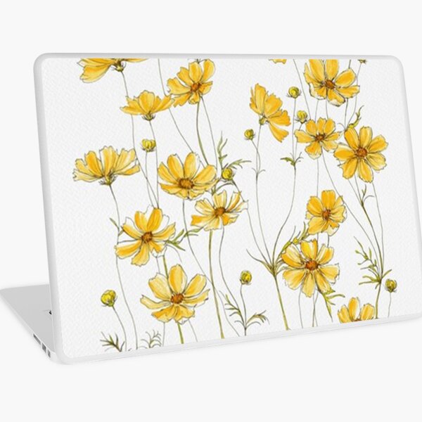 Yellow Cosmos Flowers Laptop Skin