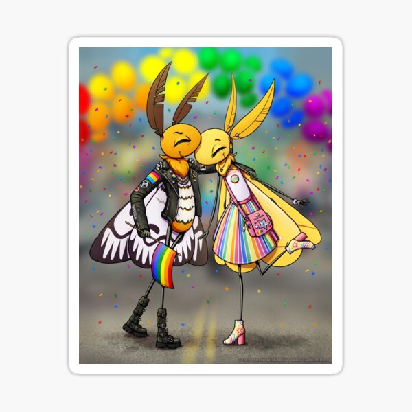 Pair at Pride, Moths 2021 Sticker