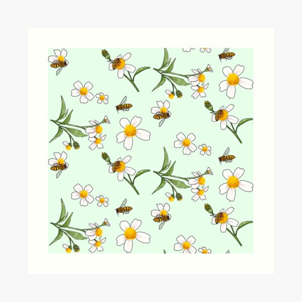 flowers and bees Art Print