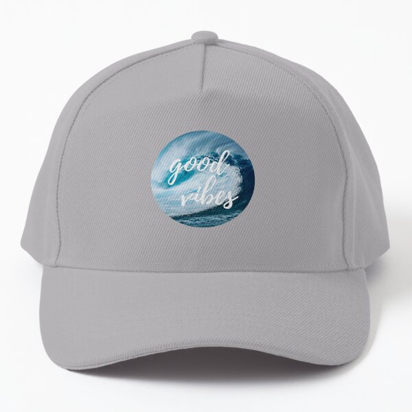 Good Vibes Blue Ocean Wave Circle Baseball Cap