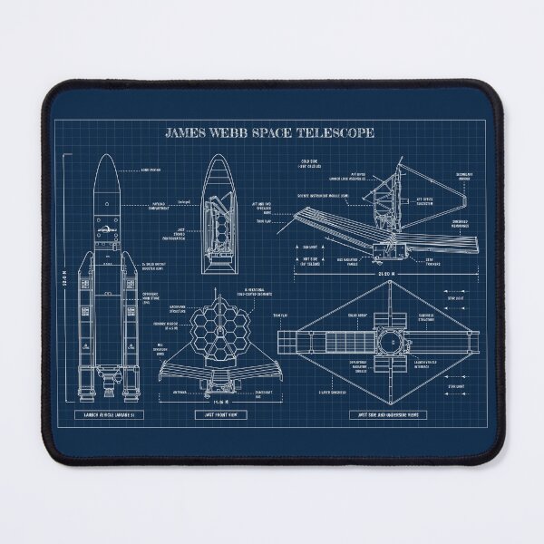 James Webb Space Telescope (Navy Blueprint) Mouse Pad