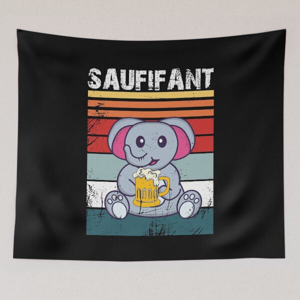 Item preview, Saufifant drinking beer alcohol funny party elephant celebration gift idea designed and sold by Alia König.