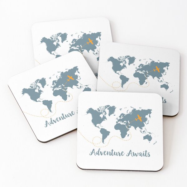 Item preview, Adventure Awaits, World Map, Airplane Decor, Inspirational Quote, Nursery Wall Art designed and sold by aenaonartwork.