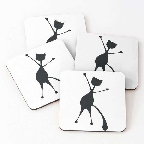 Item preview, Stretching oneself cat's silhouette designed and sold by Aenota.