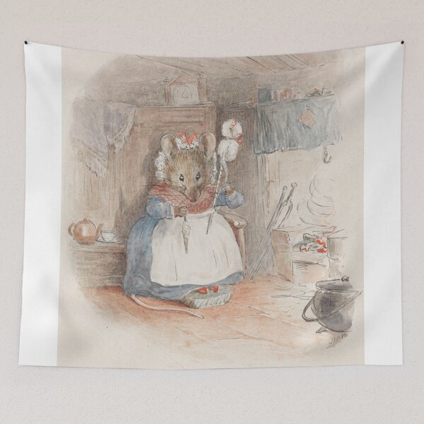 Item preview, A cute Field Mouse spinning yarn by Beatrix Potter designed and sold by Vintage Designs +.