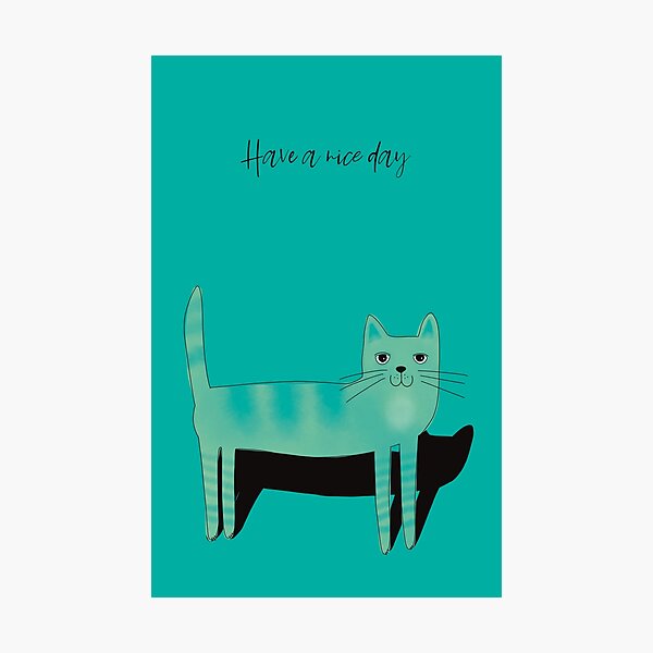 Item preview, Have a nice day, friendly turquoise  cat designed and sold by marina63.