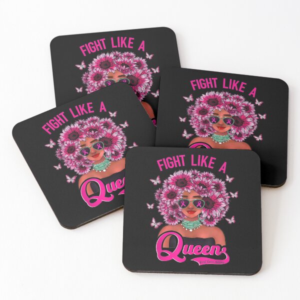 Item preview,  Fight Like Queen Breast Cancer Warriors Black Women Afro designed and sold by dominique235.