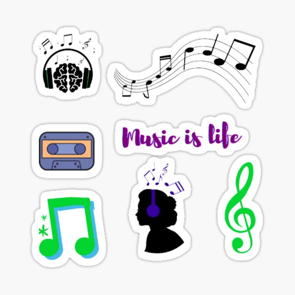 music is life stickers sticker for sale by cutesykena redbubble
