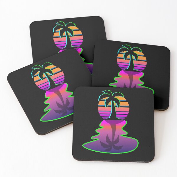Item preview, Dreamy 80s Synthwave Oasis Sunrise designed and sold by BrobocopPrime.