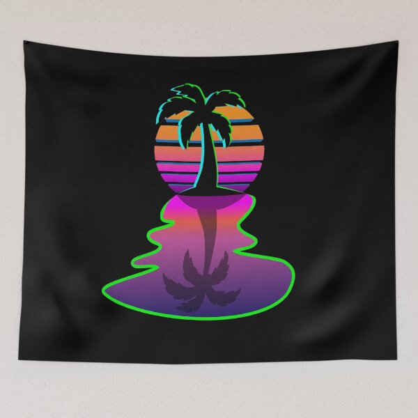 Item preview, Dreamy 80s Synthwave Oasis Sunrise designed and sold by BrobocopPrime.