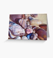 "Pallette of stones - Hallett Cove beach SA" - detail Greeting Card