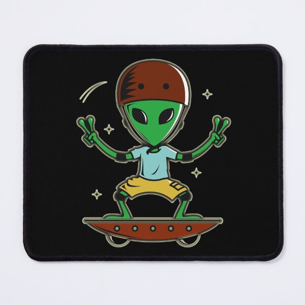 Item preview,  Glowing Alien Hoverboard Skater Skateboarding Showing Cool Peace Sign. For Gnarly Rippers, No Snakes Allowed! Cool Skater Alien. designed and sold by UrTops.
