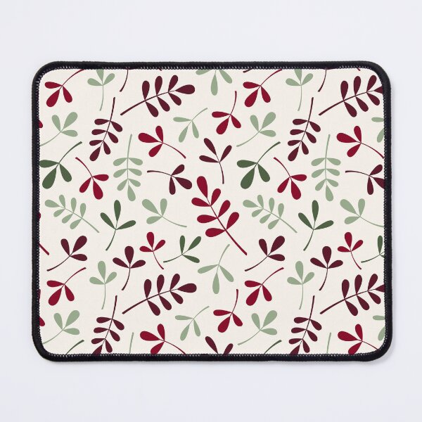 Item preview, Assorted Leaf Silhouettes Ptn Reds Greens Cream  designed and sold by NataliePaskell.