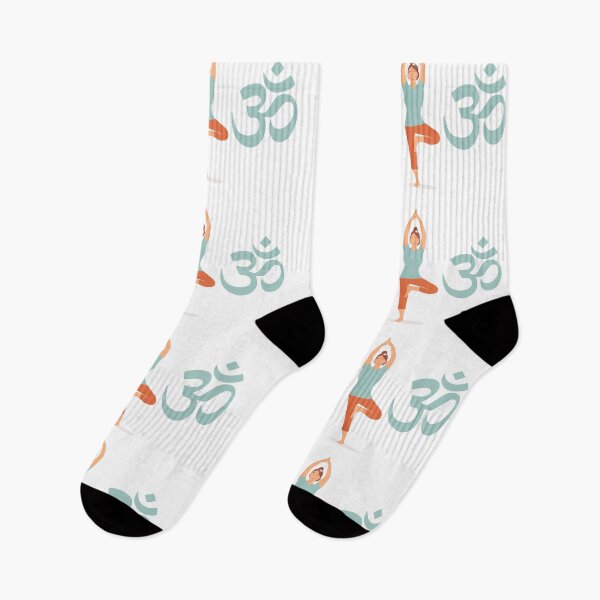Item preview, OM yoga meditation. Girl in yoga pose standing on leg. Beautiful woman practicing yoga. Meditation. OM symbol of Hinduism. designed and sold by KsuWonder.