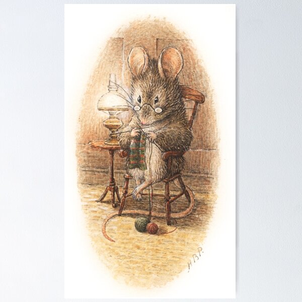 Item preview, A Mouse Knitting by Beatrix Potter designed and sold by Vintage Designs +.