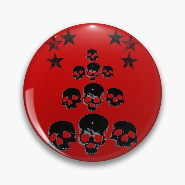 Item preview, Pyramid of black skulls and stars on a red background designed and sold by Topmel.