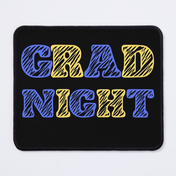 Item preview, Graduation Night Celebration Scribble Font Blue Yellow designed and sold by Vibbin4Life33.