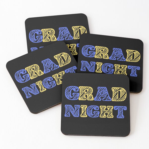 Item preview, Graduation Night Celebration Scribble Font Blue Yellow designed and sold by Vibbin4Life33.