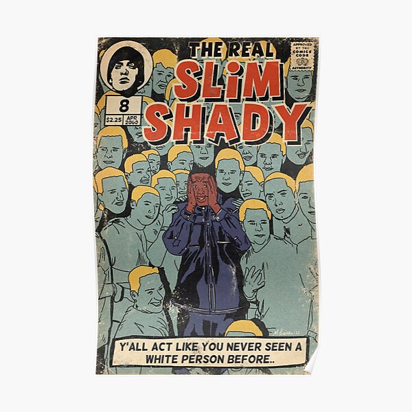 Eminem - The Real Slim Shady Parody Comic Art Poster