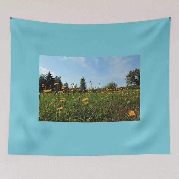 Item preview, Wildflower pasture under blue sky landscape photography designed and sold by naturematters.