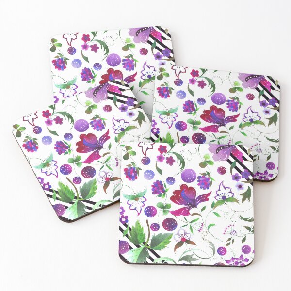 Artikelvorschau, Gouache lila Blüten entworfen und verkauft von BiancaPrintShop.