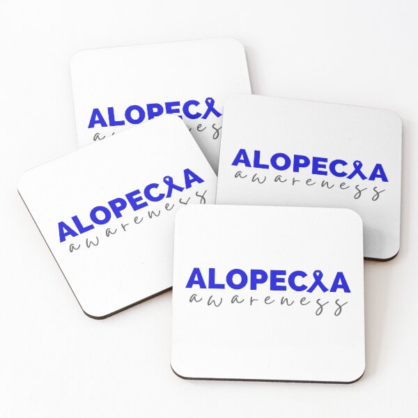 Item preview, Alopecia awareness blue ribbon block text design - Alopecia Awareness and Hair Loss Support designed and sold by Winning Alopecia.