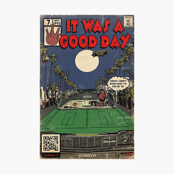 Ice Cube - It Was A Good Day Parody Comic Art Photographic Print