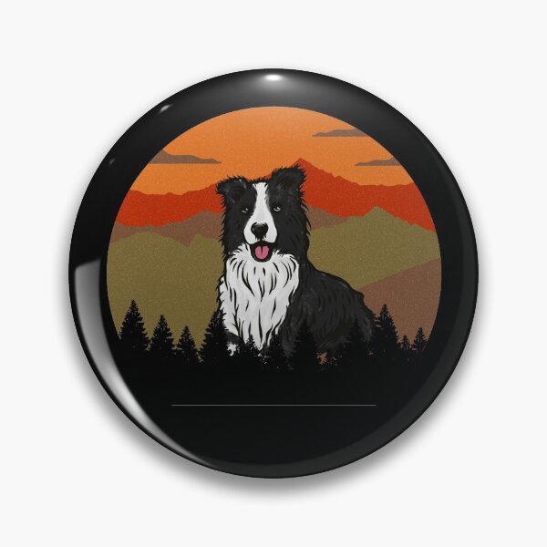 Item preview, Vintage Mountains Country Wilderness Border Collie Dog Gift  designed and sold by Guarddogdrive.