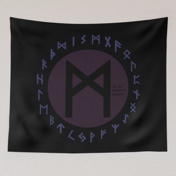 Item preview, Purple Mannaz Elder Futhark Rune | Viking | Pagan Symbol designed and sold by Depic Spirit.