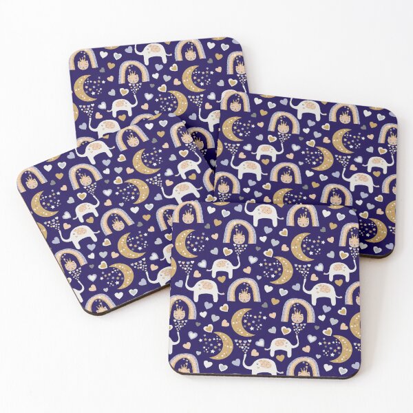 Item preview, Goodnight Elephants Rainbows Cats Stars Hearts designed and sold by ZophiaSolaris.
