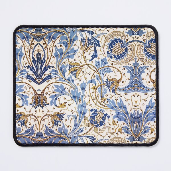 Item preview, POMEGRANATE AND TEAZLE Art Nouveau Blue White Floral Pattern designed and sold by BulganLumini.
