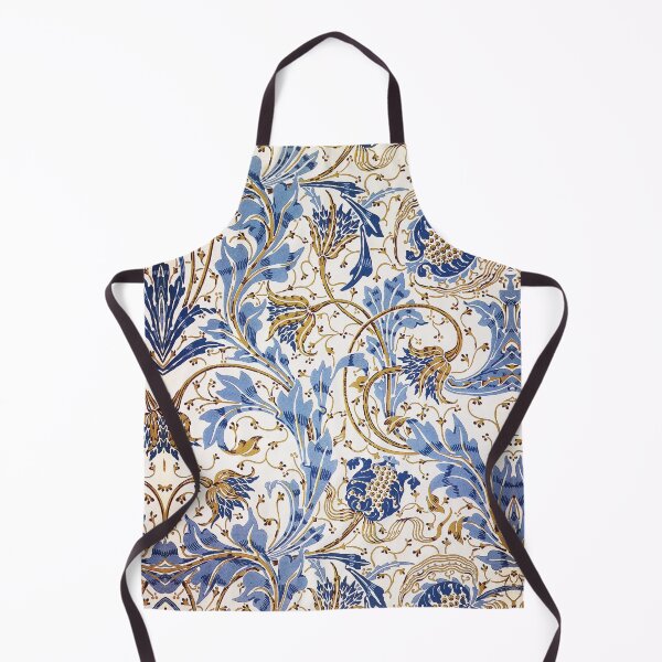 Item preview, POMEGRANATE AND TEAZLE Art Nouveau Blue White Floral Pattern designed and sold by BulganLumini.