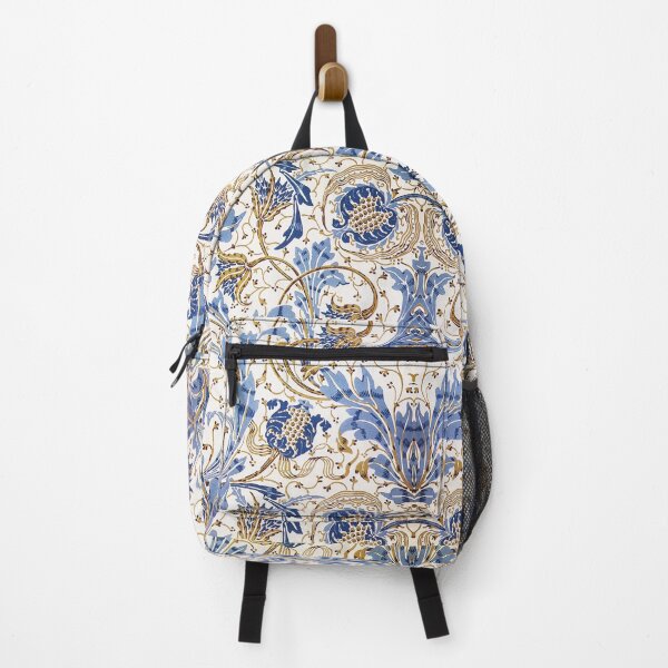 Item preview, POMEGRANATE AND TEAZLE Art Nouveau Blue White Floral Pattern designed and sold by BulganLumini.