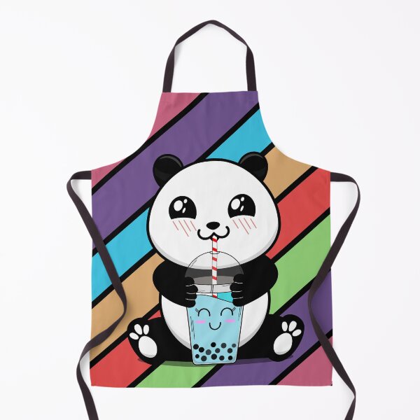Item preview, Panda drinking boba tea - All over print designed and sold by Bracketeer.