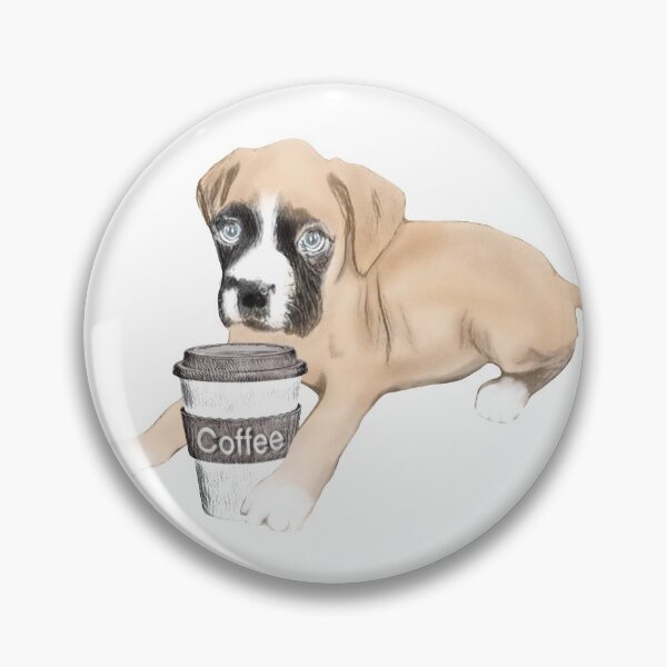Item preview, Boxer Dog With Cup Of Coffee designed and sold by NikkiBear67.