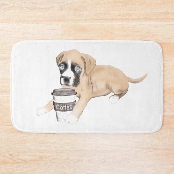 Item preview, Boxer Dog With Cup Of Coffee designed and sold by NikkiBear67.
