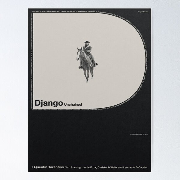 Item preview, Django Unchained Art Print / Indie retro modern art / Sticker / Poster / Phone Case / Card / 9x11 / 12x18 / 18x24 / 24x36 designed and sold by LemoneyedPrints.