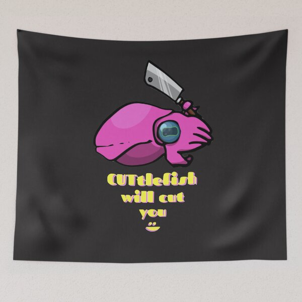 Item preview, CUTTLEFISH WILL CUT YOU!  cute but creepy funny cephalopod designed and sold by SweetPeasBoatTs.