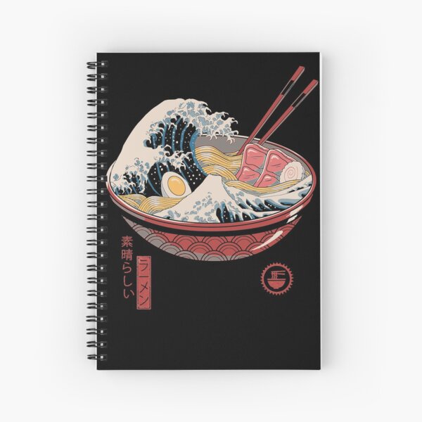 Great Ramen Wave Spiral Notebook
